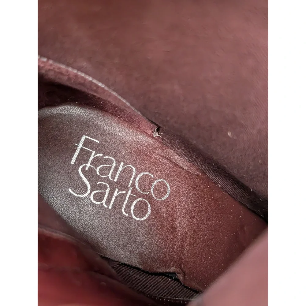 Franco Sarto Boots Womens 5.5M Gray Stevie Snakeskin Square Toe‎ Block Heel Zip